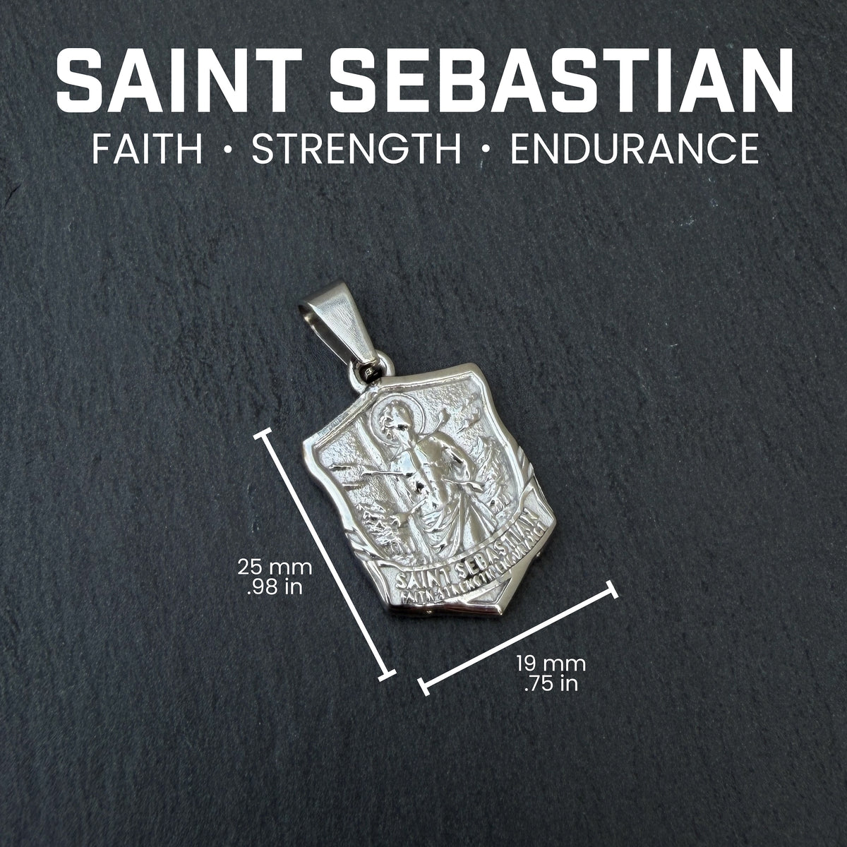 Pro Saint Sebastian Pendant Necklace - Stainless Steel