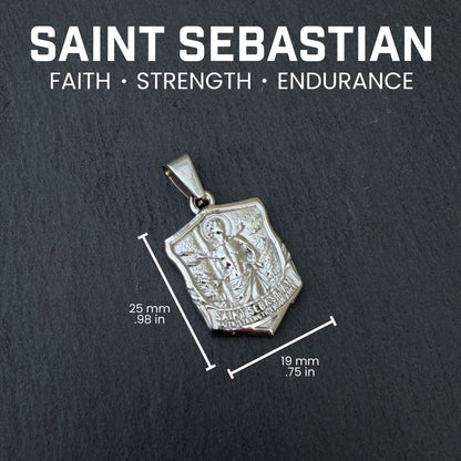 Pro Saint Sebastian Pendant Necklace - Stainless Steel