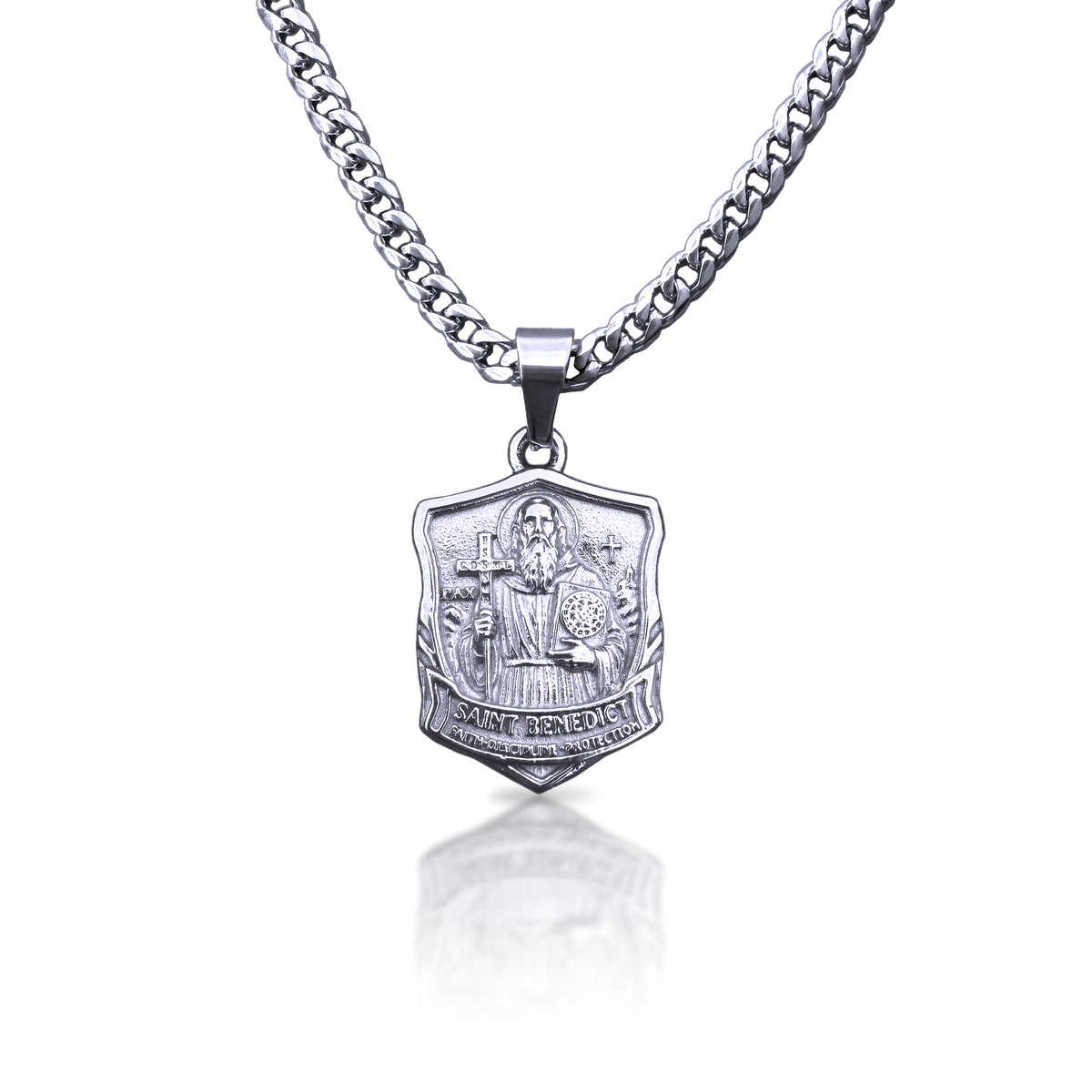 Pro Saint Benedict Pendant Necklace - Stainless Steel