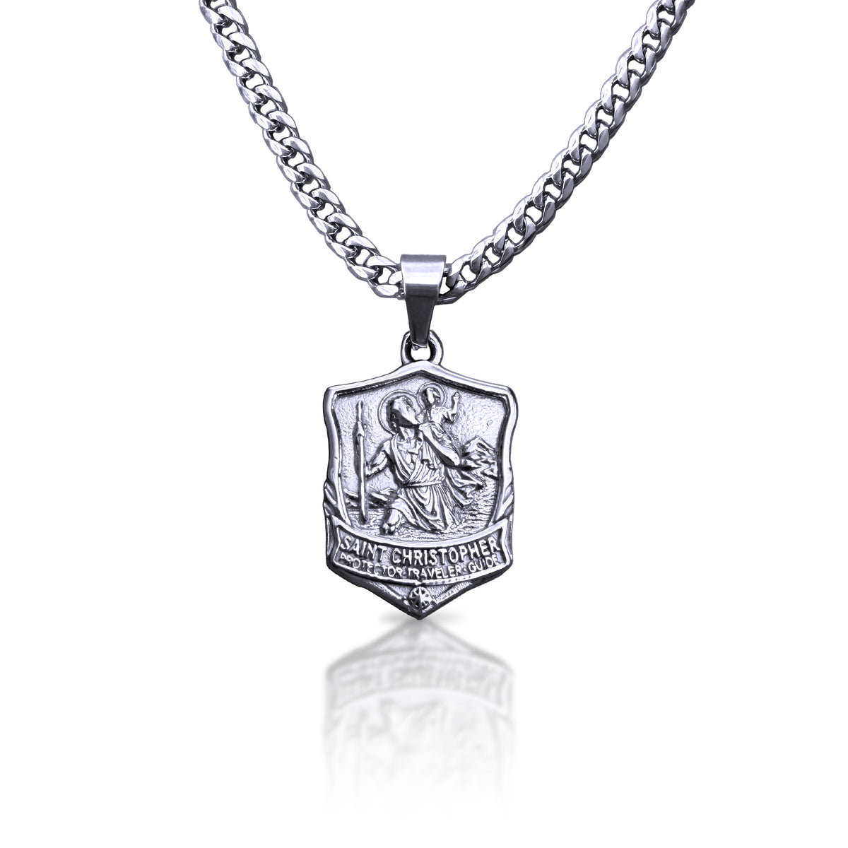 Pro Saint Christopher Pendant Necklace - Stainless Steel