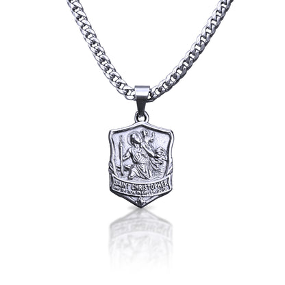 Pro Saint Christopher Pendant Necklace - Stainless Steel