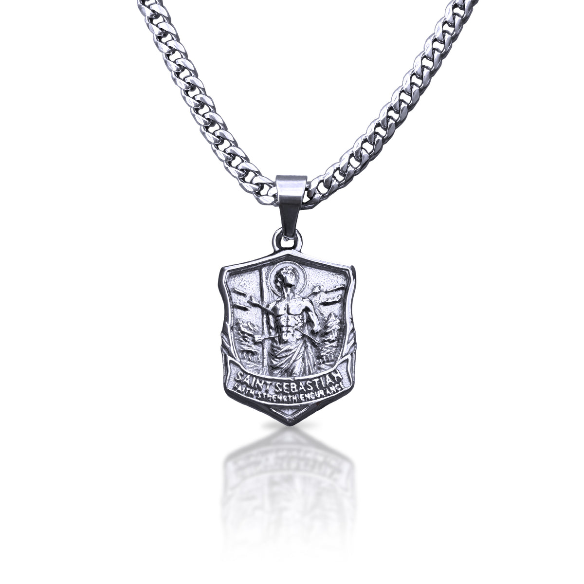 Pro Saint Sebastian Pendant Necklace - Stainless Steel