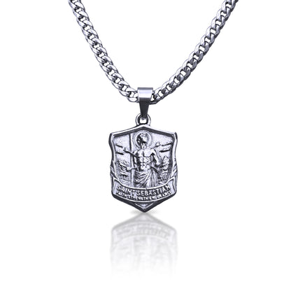 Pro Saint Sebastian Pendant Necklace - Stainless Steel