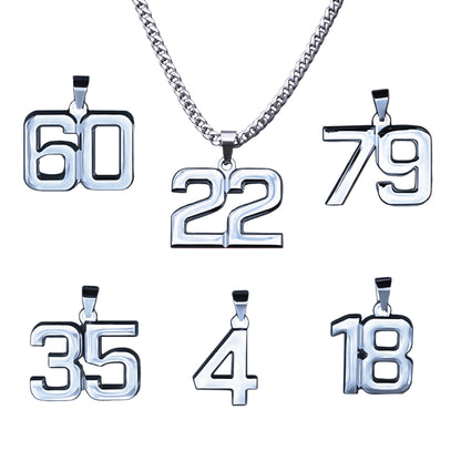 Pro Number Pendant Necklace - Stainless Steel
