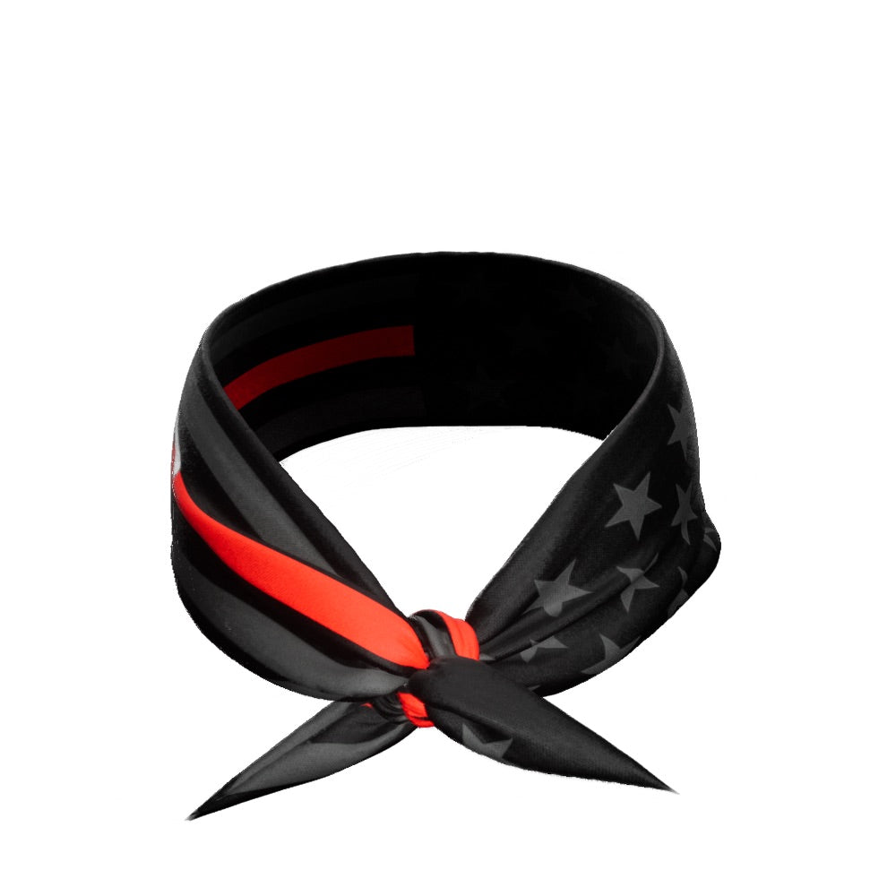Thin Red Line Tie Headband