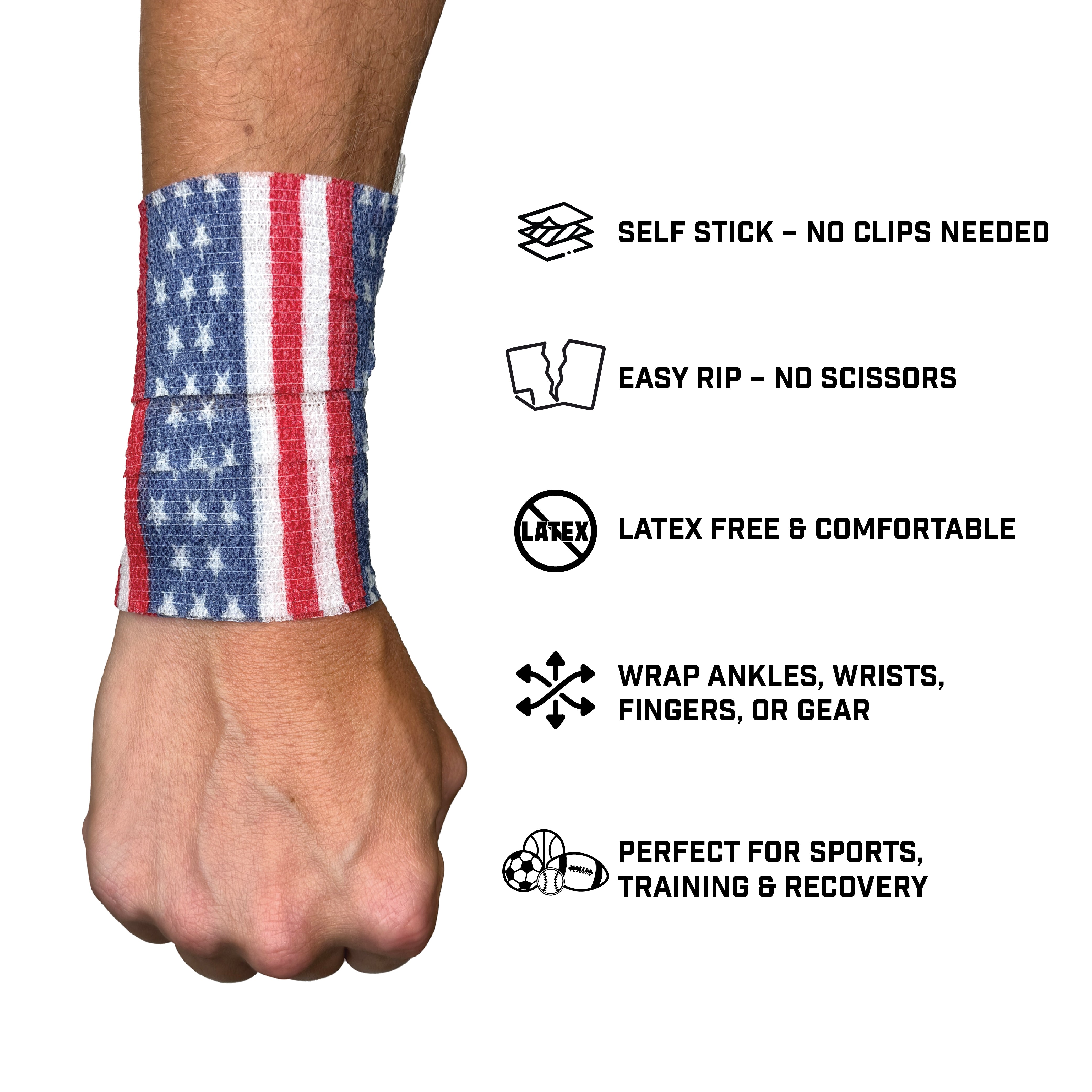 USA Flag Self Stick Athletic Tape