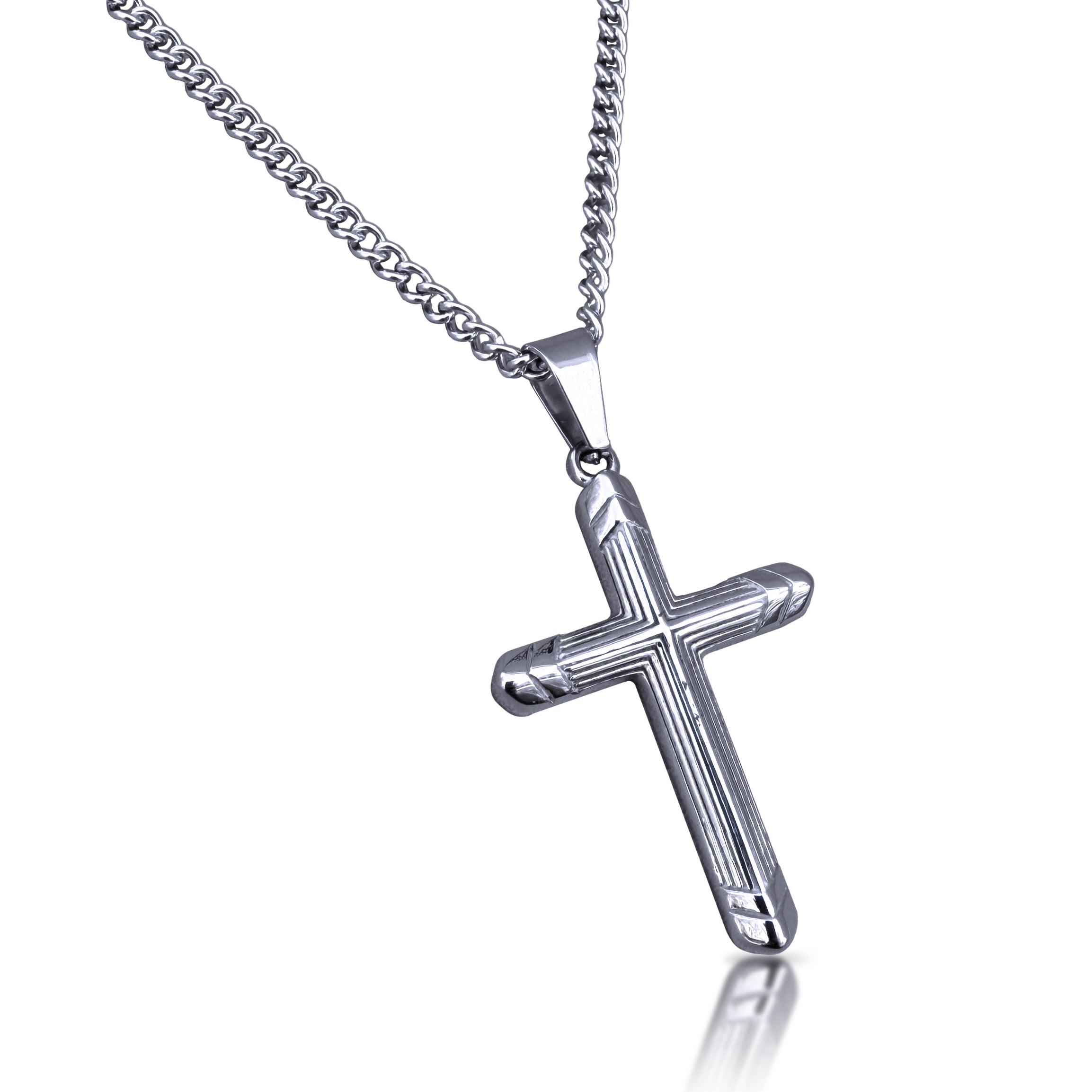 Valor Cross Pendant Necklace - Stainless Steel