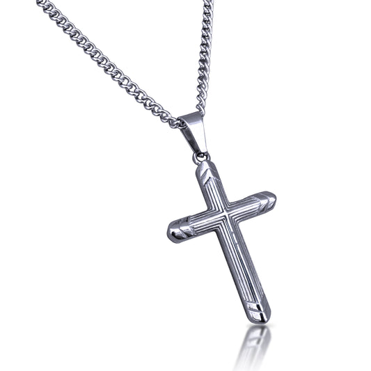 Valor Cross Pendant Necklace - Stainless Steel