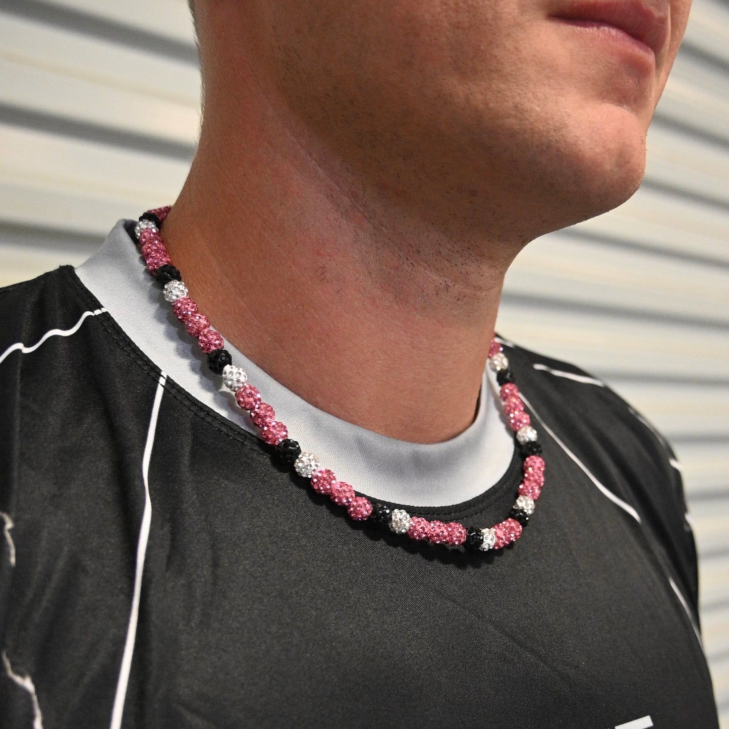 Pink Ice Bead Necklace