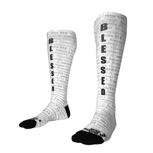 White BLESSED Compression Socks (20-30mmHg)