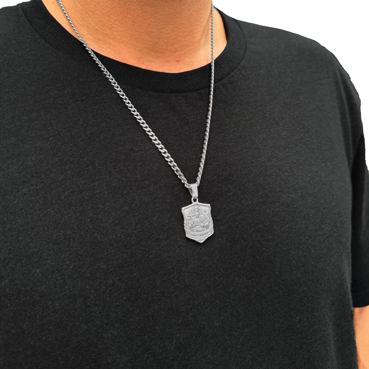 Pro Saint Benedict Pendant Necklace - Stainless Steel