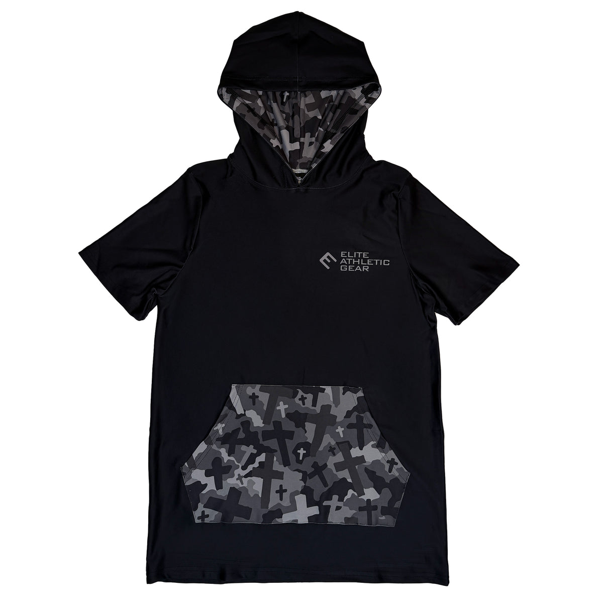 Cross Camo Short Sleeve Hoodie