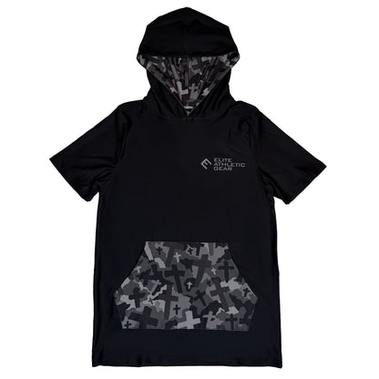 Cross Camo Short Sleeve Hoodie