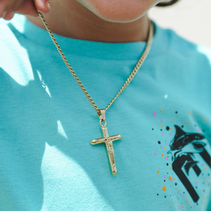 Pro Crucifix Pendant Necklace Pendant Necklace - 14K Gold Plated Stainless Steel