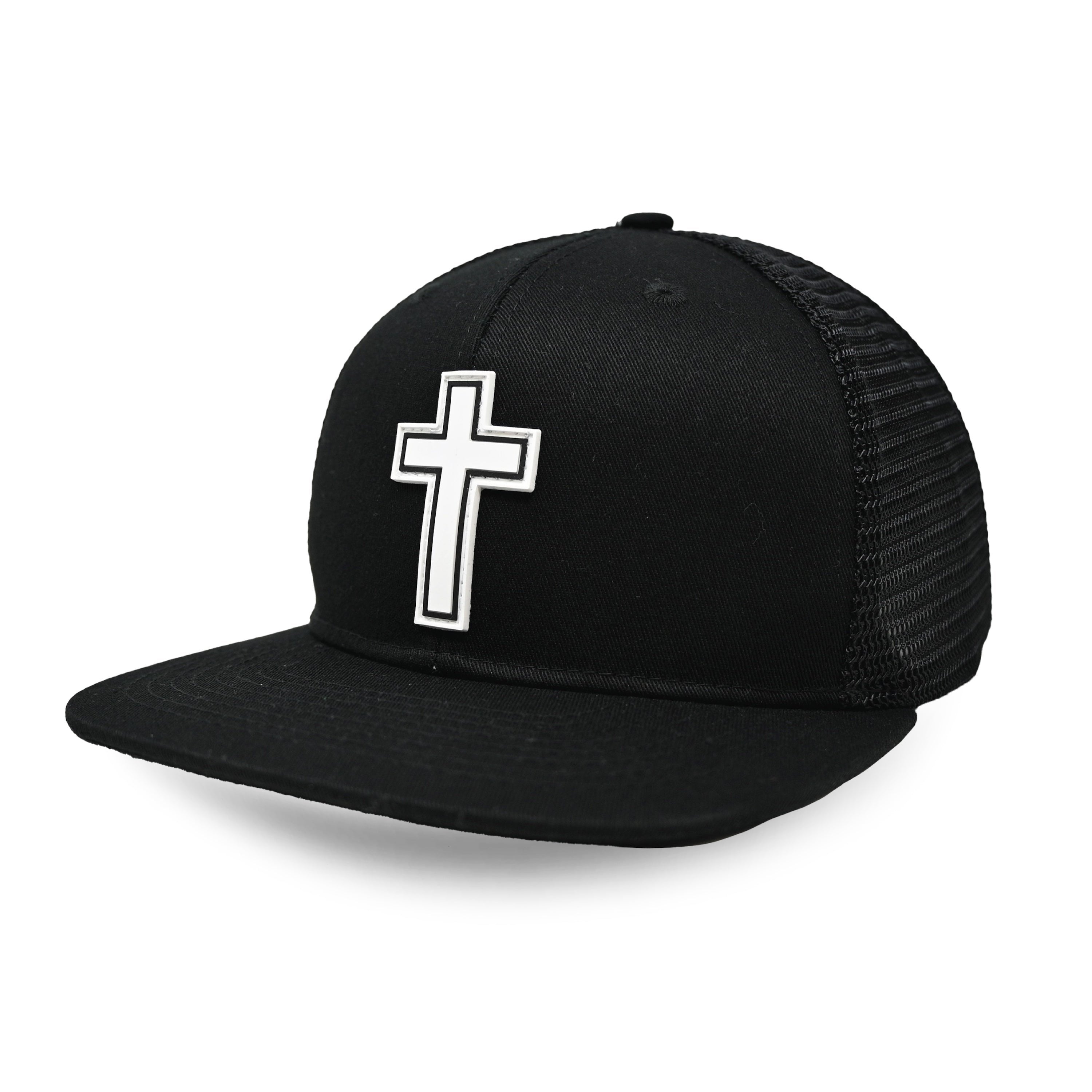 Faith Cross Black Trucker Hat
