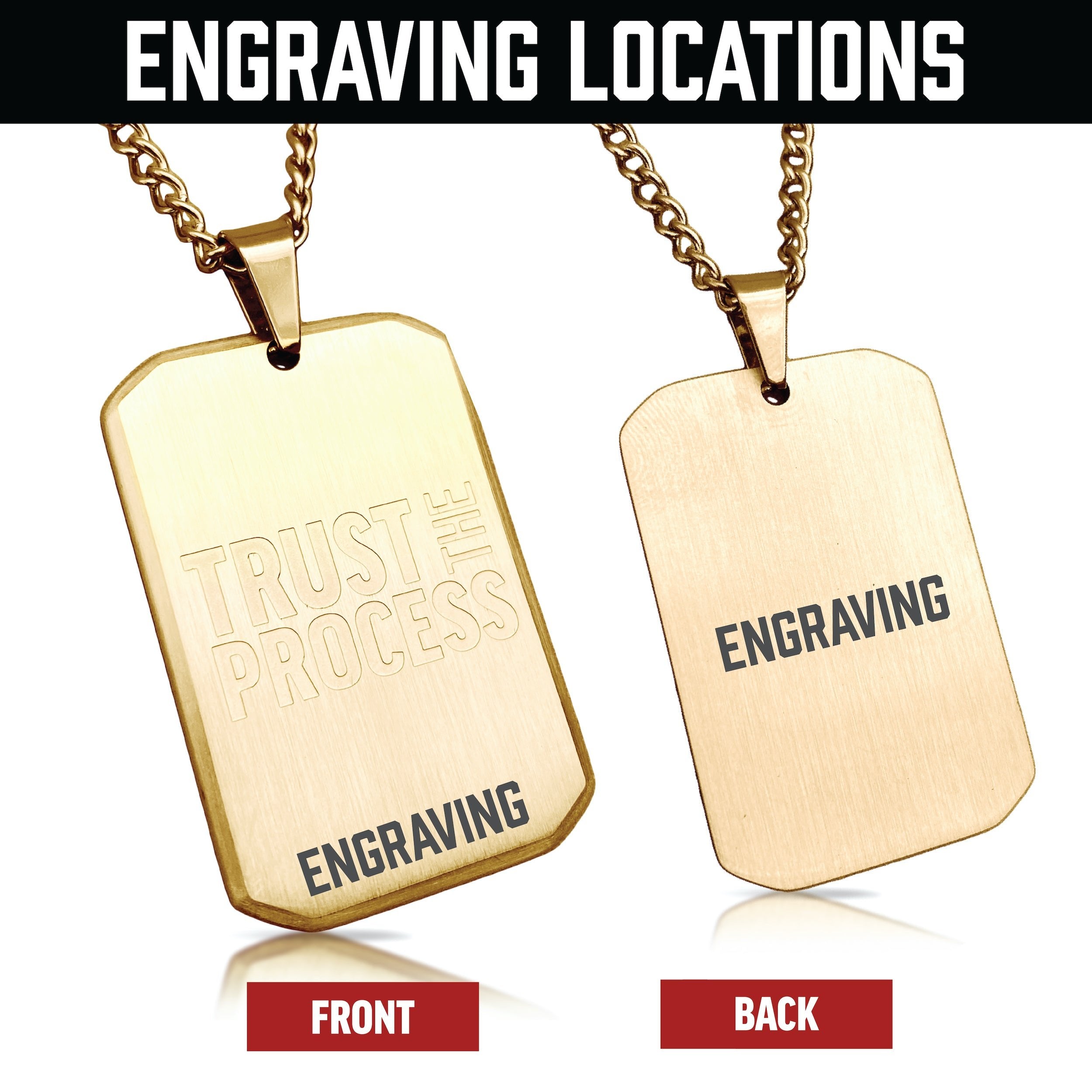 Trust The Process Pendant Necklace - 14K Gold Plated Stainless Steel