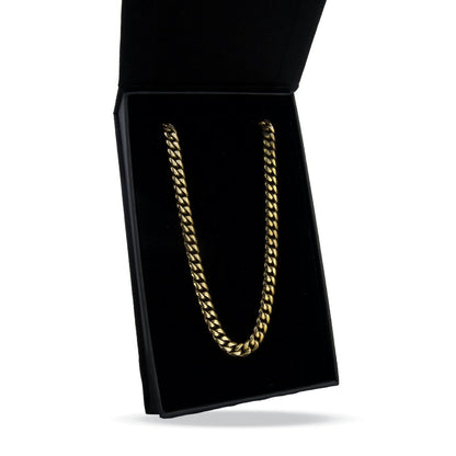 6mm Cuban Link Chain Necklace - 14K Gold Plated Stainless Steel