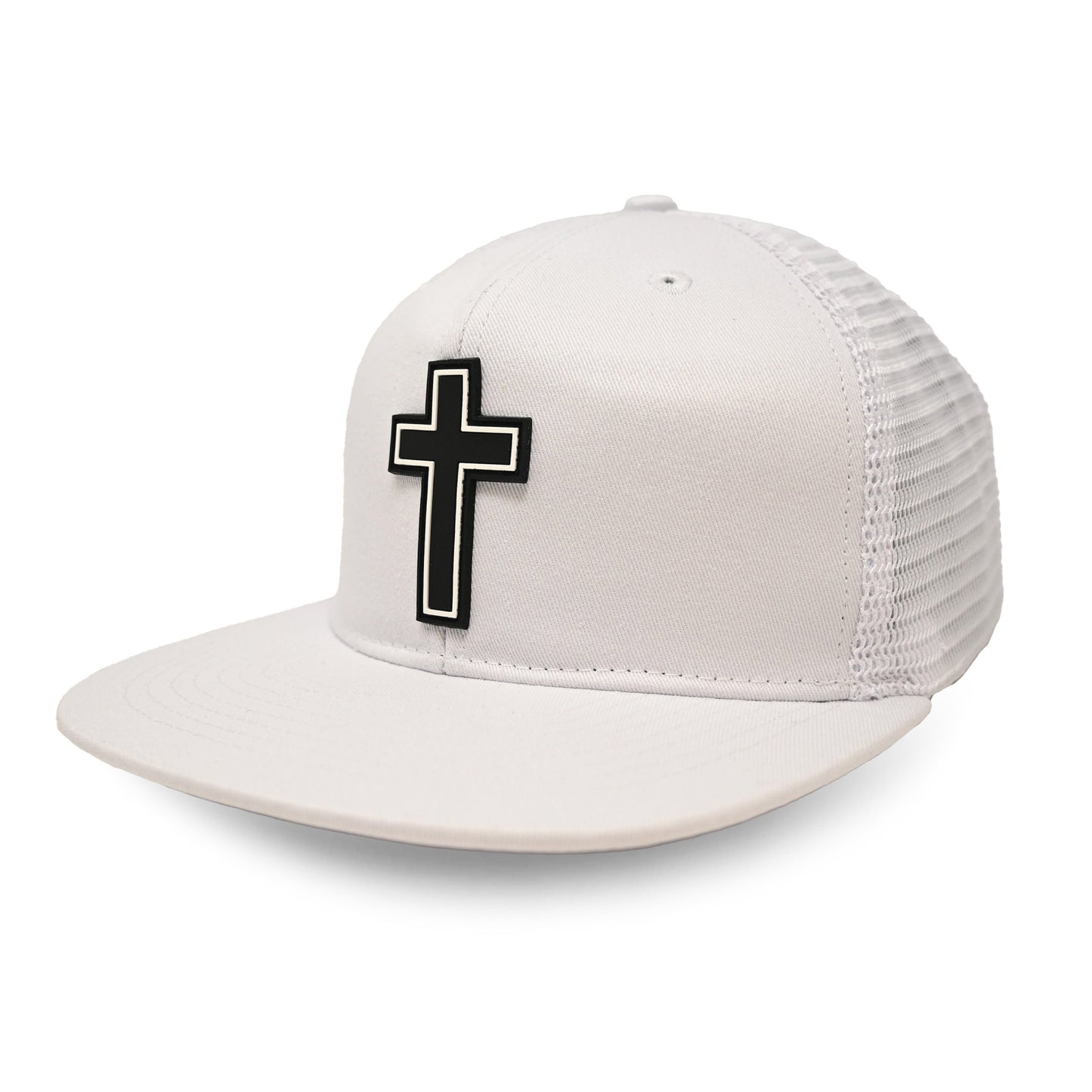 Faith Cross White Trucker Hat