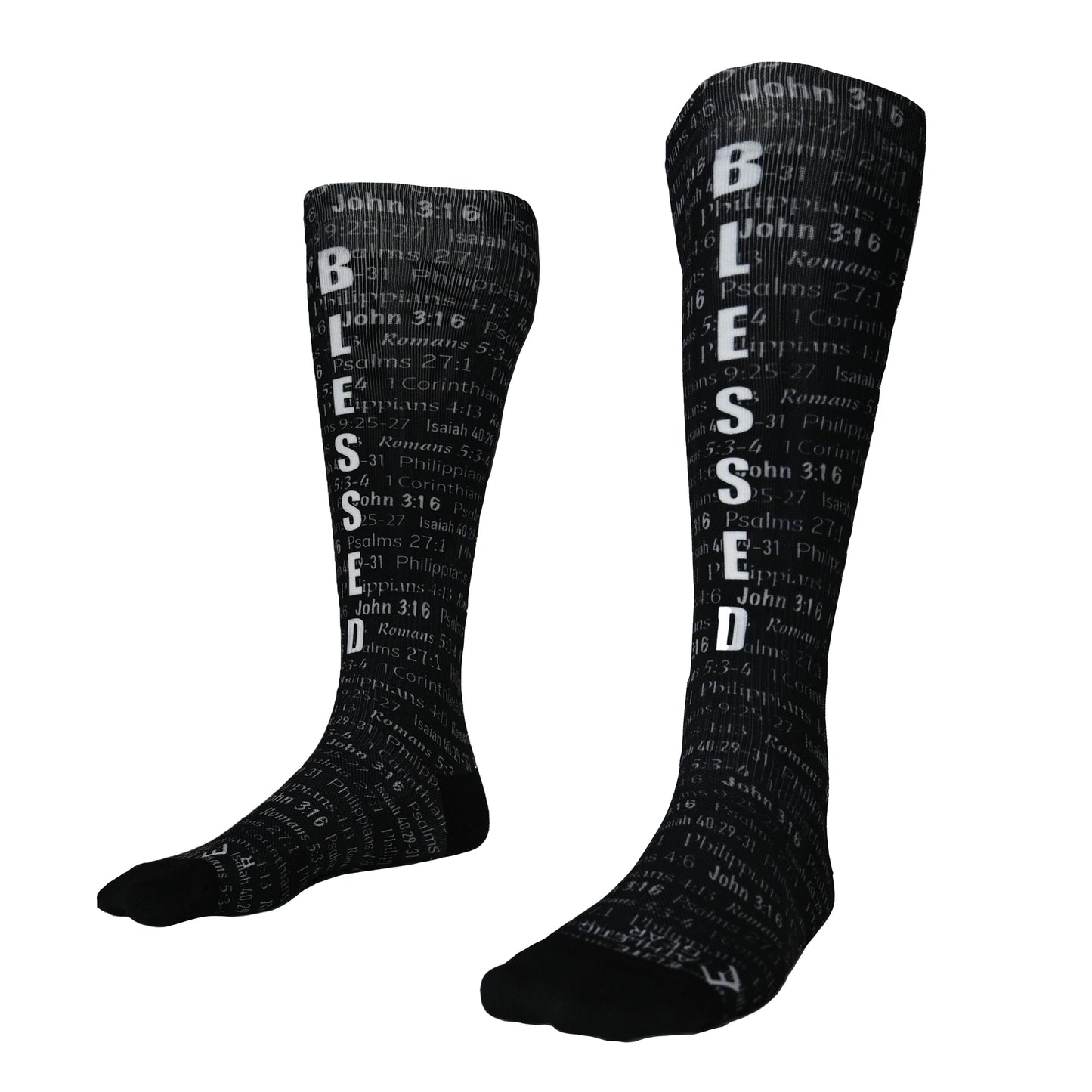 Black BLESSED Compression Socks (20-30mmHg)