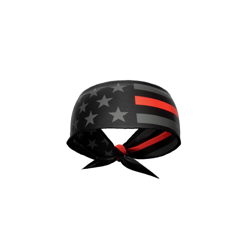 Thin Red Line Tie Headband