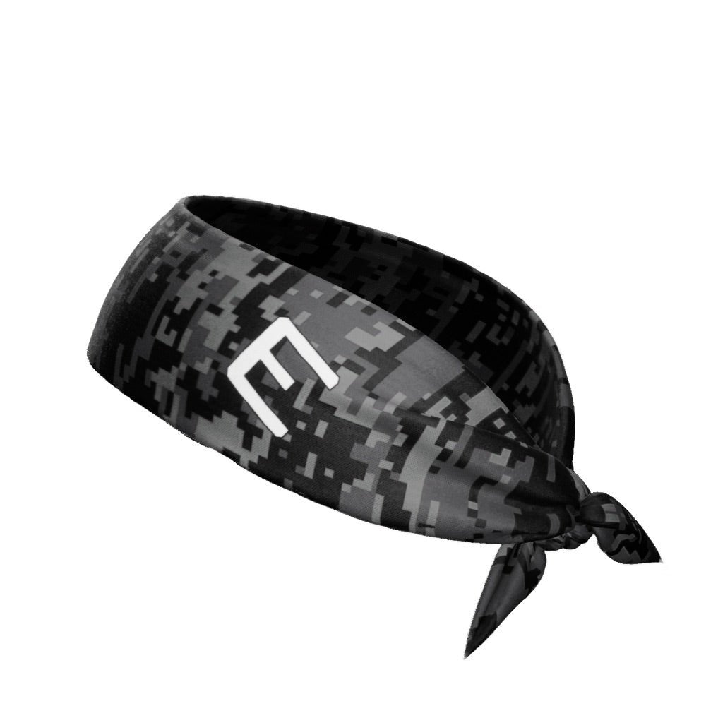 Black Digi Camo Tie Headband