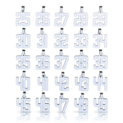 Number Pendants (Pendant Only) - Stainless Steel