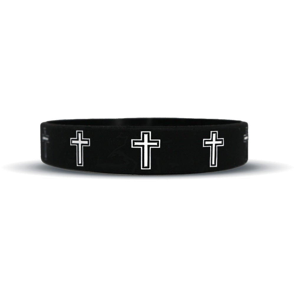 Faith Cross Black Wristband