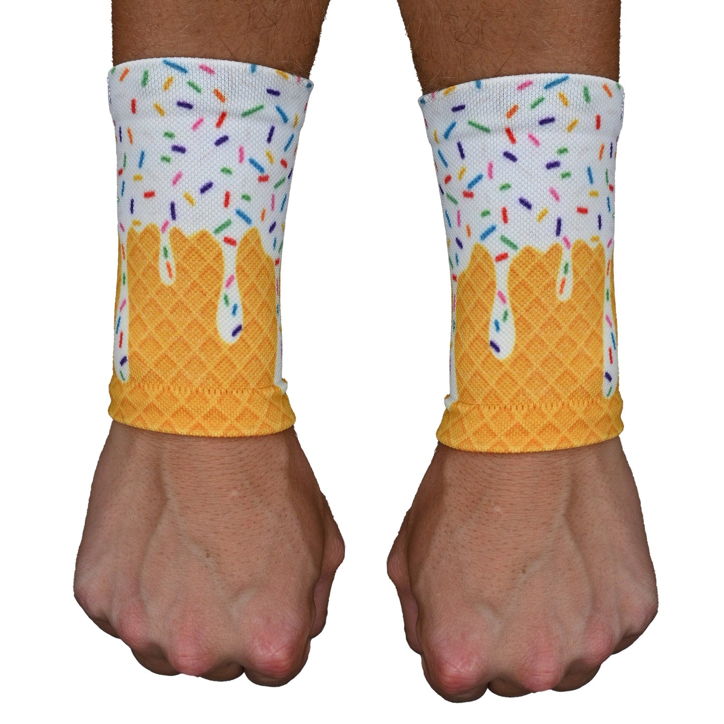 White Ice Cream Wrist Support Sleeves