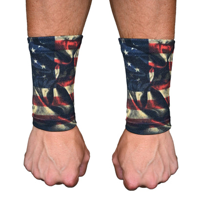 Vintage USA Flag Wrist Support Sleeves