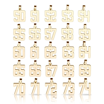 Number Pendants (Pendant Only) - 14K Gold Plated Stainless Steel