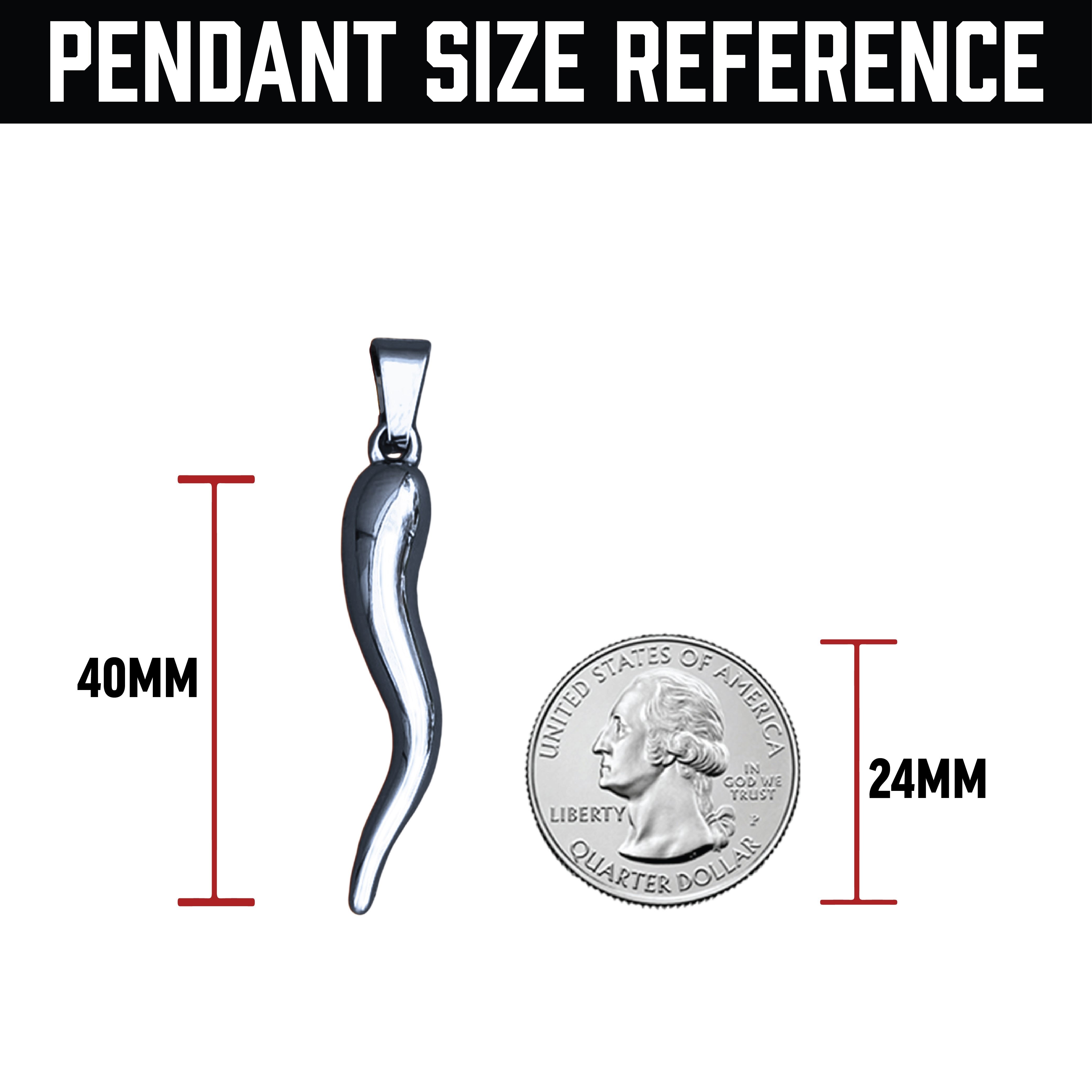 Pro Italian Horn Pendant Necklace - Stainless Steel
