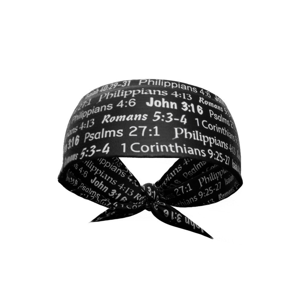 Black Bible Verse Tie Headband