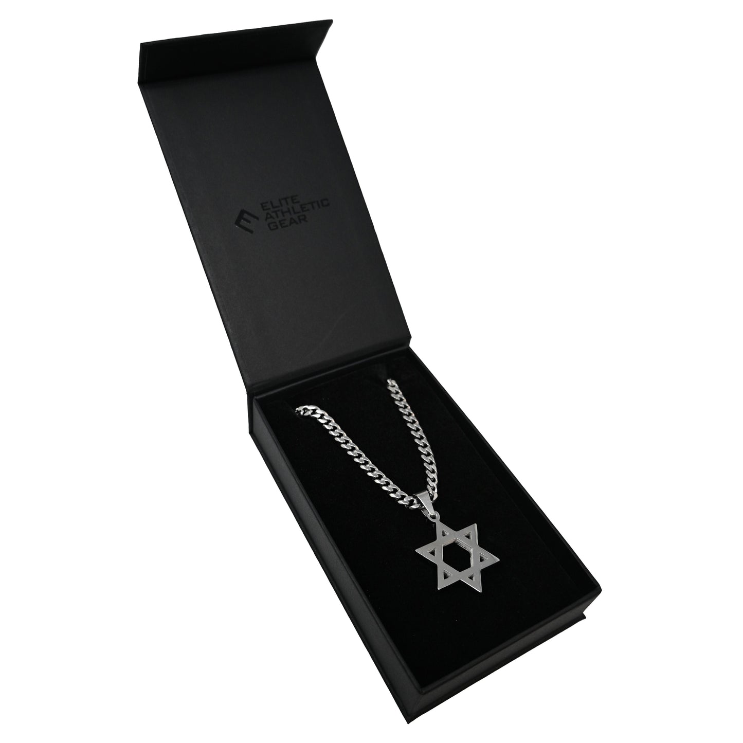 Pro Star of David Pendant With 6mm Cuban Link Chain Necklace - Stainless Steel