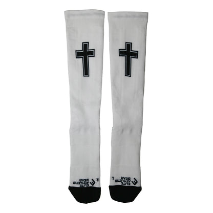 Faith Cross White Compression Socks (20-30mmHg)