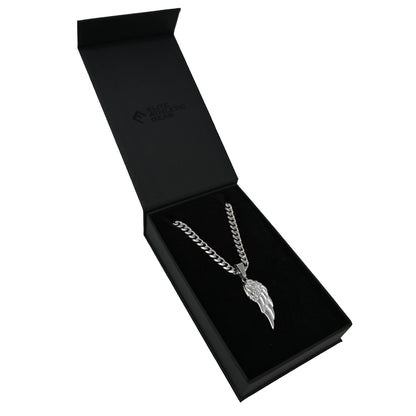 Pro Wing Pendant With 6mm Cuban Link Chain Necklace - Stainless Steel