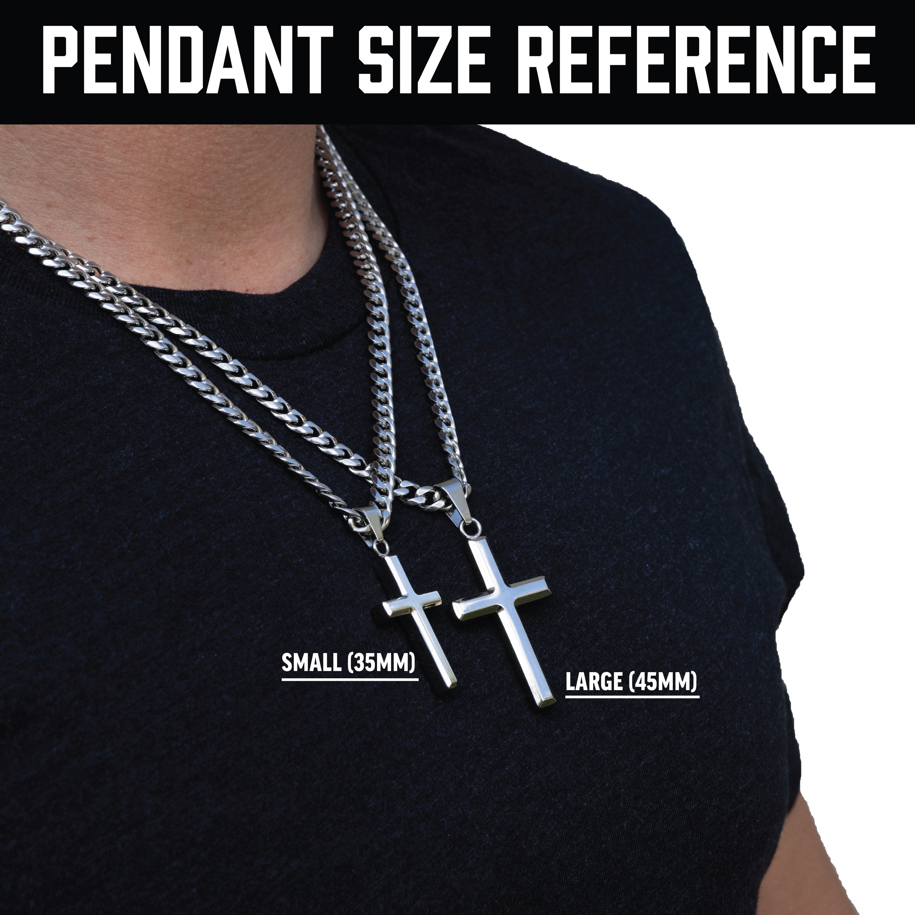 Pro Cross Pendant Necklace - Stainless Steel