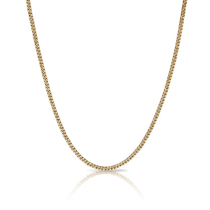 3mm Cuban Link Chain Necklace - 14K Gold Plated Stainless Steel