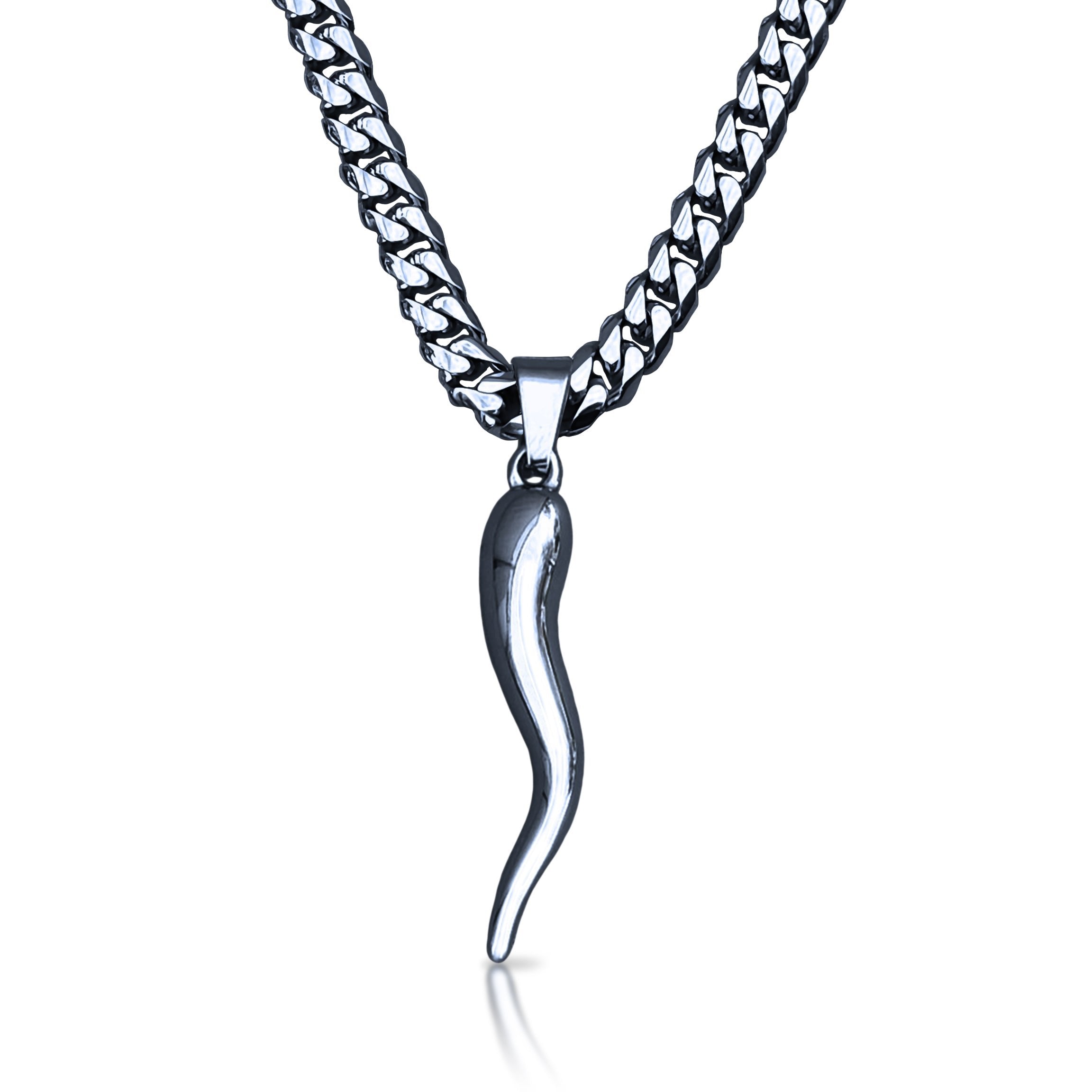 Pro Italian Horn Pendant Necklace - Stainless Steel