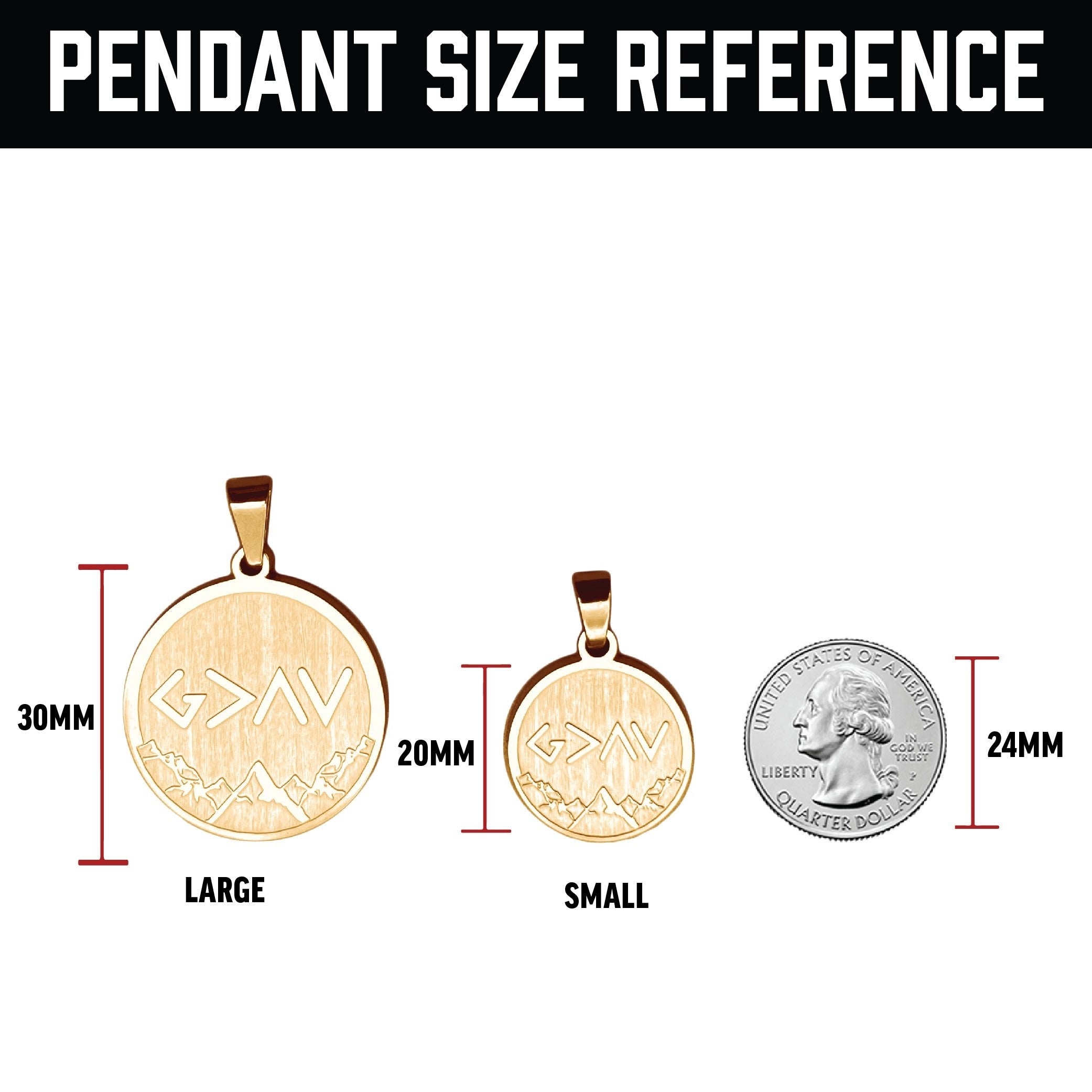 God Is Greater Than The Highs and Lows Pendant Necklace - 14K Gold Plated Stainless Steel