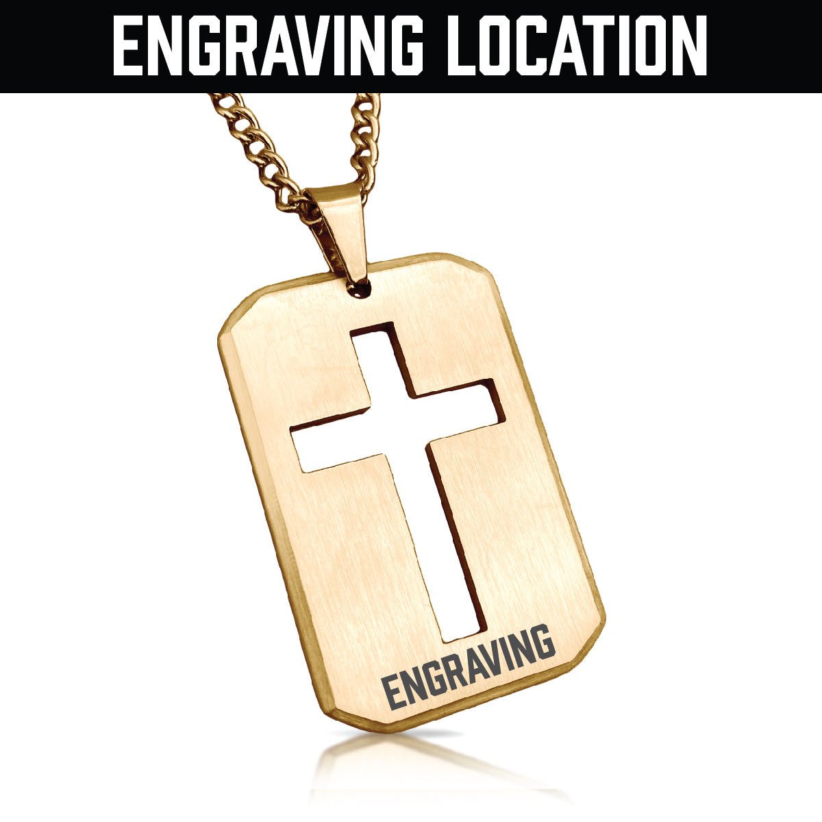 Cross Cut Out Pendant Necklace - 14K Gold Plated Stainless Steel