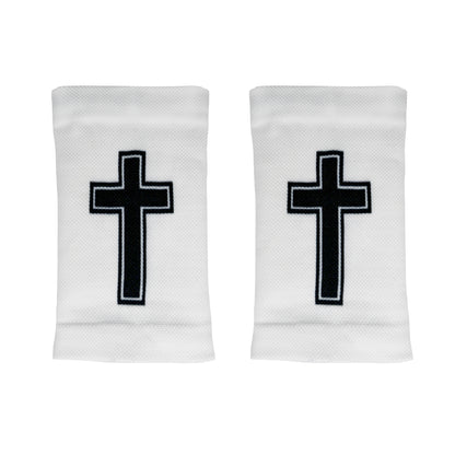 Faith Cross White Wrist Support Sleeves