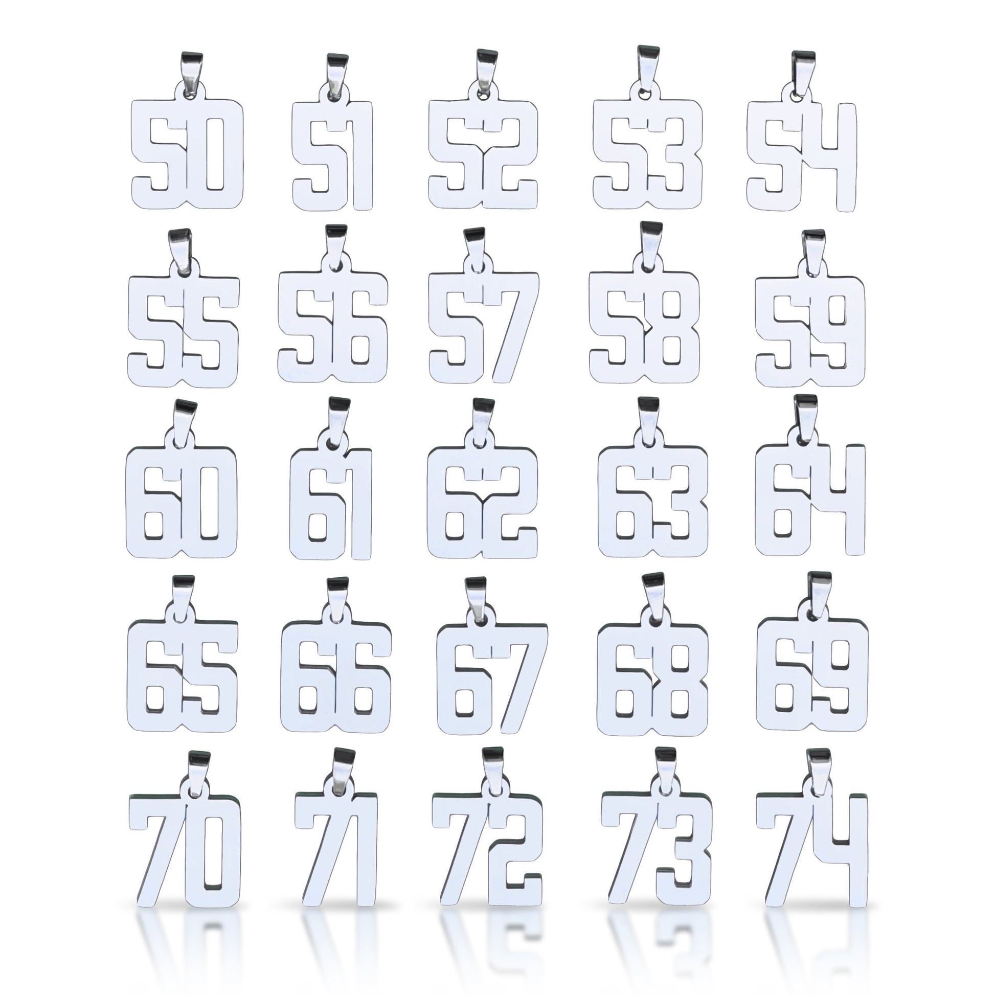 Number Pendants (Pendant Only) - Stainless Steel