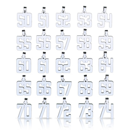 Number Pendants (Pendant Only) - Stainless Steel