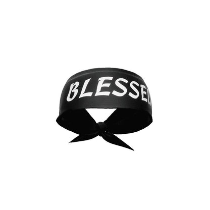 Black BLESSED Tie Headband