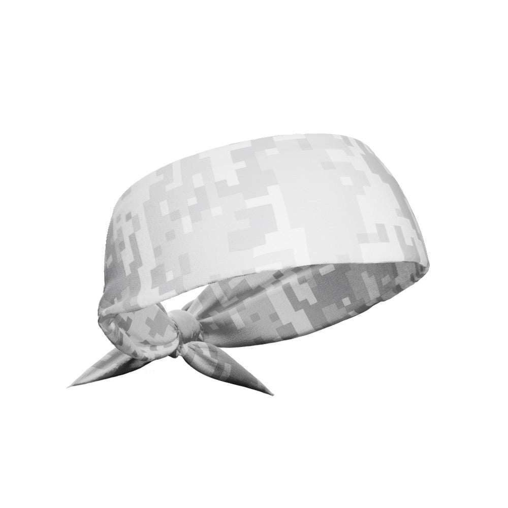 White Digi Camo Tie Headband