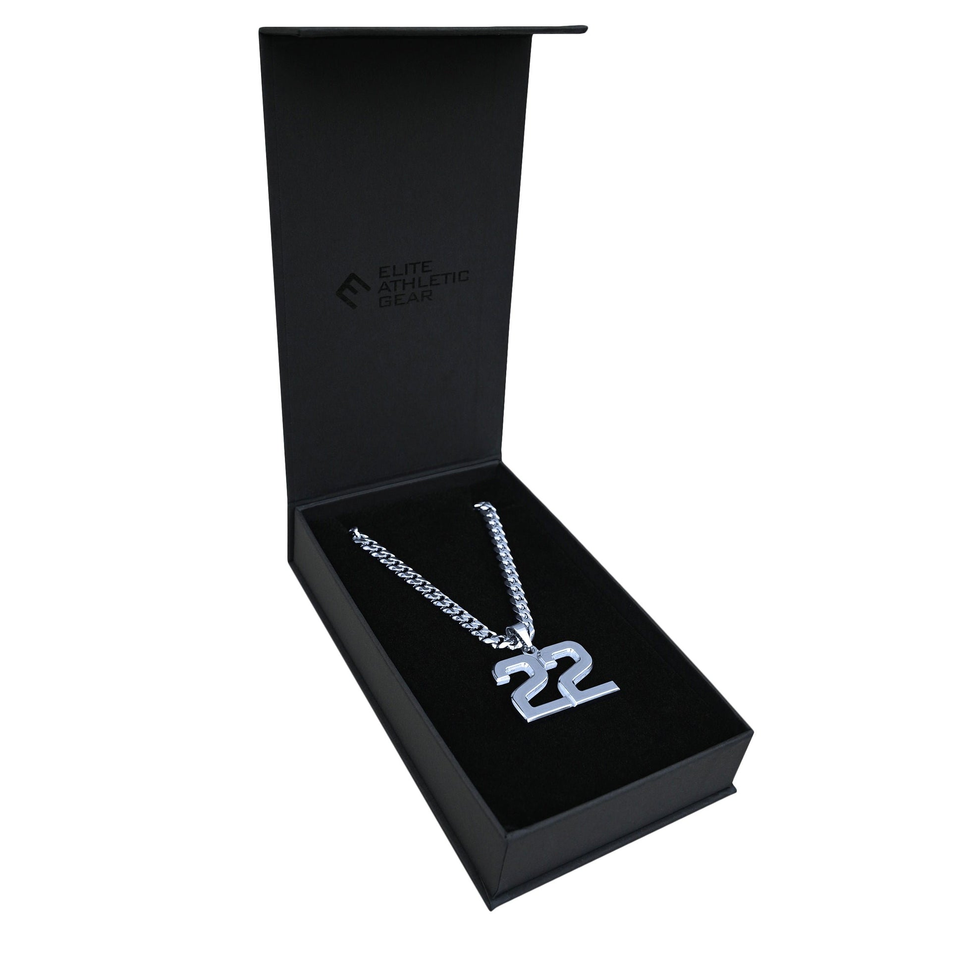 Pro Number Pendant With 6mm Cuban Link Chain Necklace - Stainless Steel