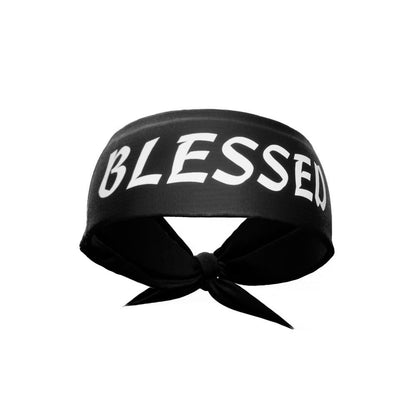 Black BLESSED Tie Headband