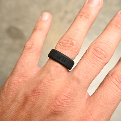 USA Flag Silicone Ring - Black