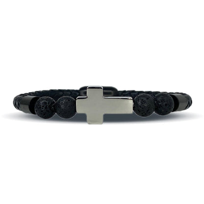 Cross Leather Bracelet