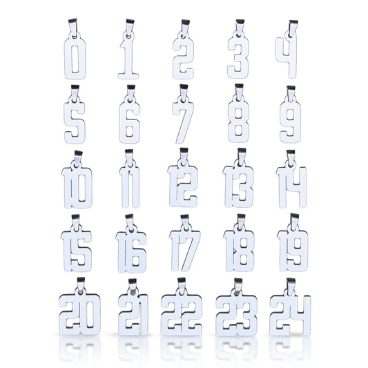 Number Pendants (Pendant Only) - Stainless Steel